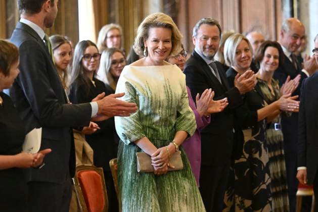 Queen Mathilde presents the Queen Mathilde Prize 2026 BRUSSELS, BELGIUM - APRIL 21 : Queen Mathilde presents the Queen Mathilde Prize at the Royal Palace in Brussels. Every year, the Queen Mathilde Fund (FRM) supports inspiring initiatives aimed at helping vulnerable children and young people to build their lives and look to the future on April 21, 2026 in Brussels, Belgium, 21 04 2026 Brussels Belgium  Copyright: xDidierxLebrunx