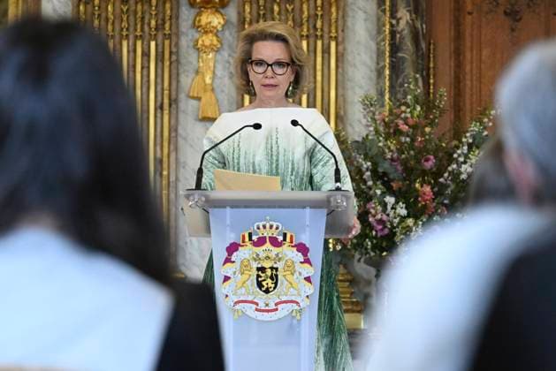 Queen Mathilde presents the Queen Mathilde Prize 2026 BRUSSELS, BELGIUM - APRIL 21 : Queen Mathilde presents the Queen Mathilde Prize at the Royal Palace in Brussels. Every year, the Queen Mathilde Fund (FRM) supports inspiring initiatives aimed at helping vulnerable children and young people to build their lives and look to the future on April 21, 2026 in Brussels, Belgium, 21 04 2026 Brussels Belgium  Copyright: xDidierxLebrunx