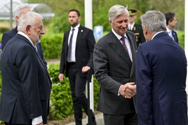 King Philippe - Filip of Belgium pictured during a royal visit at IBA company in Louvain-la-Neuve around R&D and collaboration between universities and companies, Tuesday 21 April 2026. Belgian king is on a two-day interregional business visit to Flanders and Wallonia, organized with the Flemish and Walloon business networks VOKA and AKT, with 40 business leaders from both regions.  DIRKxWAEM 171541343