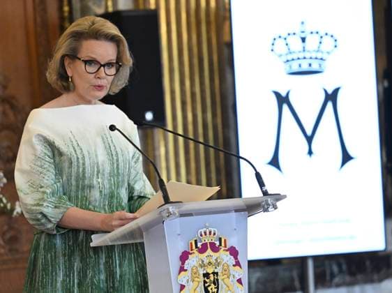 Queen Mathilde presents the Queen Mathilde Prize 2026 BRUSSELS, BELGIUM - APRIL 21 : Queen Mathilde presents the Queen Mathilde Prize at the Royal Palace in Brussels. Every year, the Queen Mathilde Fund (FRM) supports inspiring initiatives aimed at helping vulnerable children and young people to build their lives and look to the future on April 21, 2026 in Brussels, Belgium, 21 04 2026 Brussels Belgium  Copyright: xDidierxLebrunx