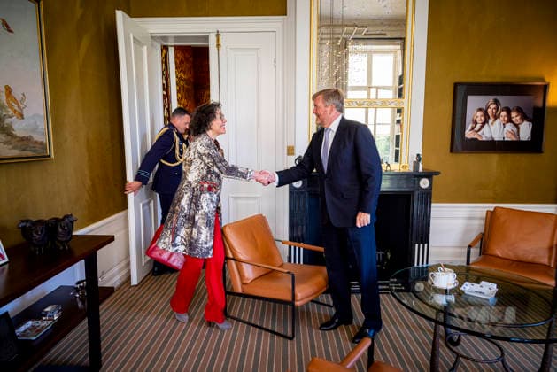 21-04-2026 Palace King Willem-Alexander during a meeting with Minister Heleen Herbert van Economische Zaken en Klimaat at palace Huis ten Bosch in The Hague. Â  Copyright: xPPEx