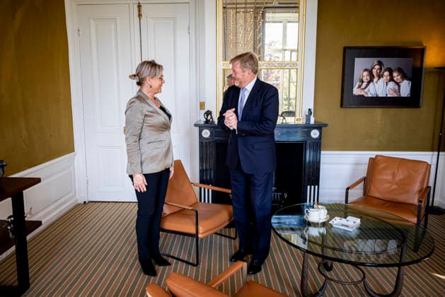 21-04-2026 Palace King Willem-Alexander during a meeting with Minister Rianne Letschert van Onderwijs, Cultuur en Wetenschap at palace Huis ten Bosch in The Hague. Â  Copyright: xPPEx