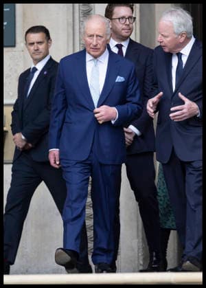 . 21 04 2026. London, United Kingdom. King Charles III leaving the British Museum in London after viewing design recommendations for The Queen Elizabeth Memorial, on the 100th anniversary of the birth of Queen Elizabeth II.  xStephenxLockx xi-Imagesx IIM-26717-0018