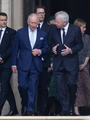 April 21, 2026, London, England, United Kingdom: King CHARLES III is seen with the Chair of the Queen Elizabeth Memorial Committee ROBIN JARVIN after a visit to the British Museum to view the final design for the Queen Elizabeth Memorial. London United Kingdom - ZUMAs262 20260421_zip_s262_007 Copyright: xTayfunxSalcix