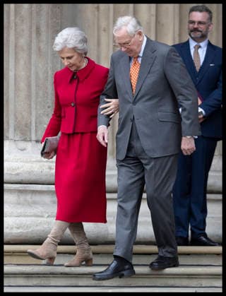 . 21 04 2026. London, United Kingdom. The Duke and Duchess of Gloucester eaving the British Museum in London after viewing design recommendations for The Queen Elizabeth Memorial, on the 100th anniversary of the birth of Queen Elizabeth II.  xStephenxLockx xi-Imagesx IIM-26717-0027