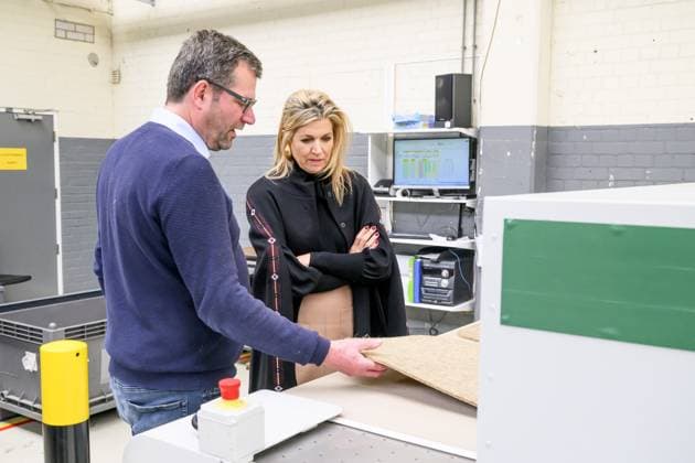 Arnhem, The Netherlands, 2026-04-21 14:22:06 ARNHEM, 21-04-2026, Cleantech Park. Queen Maxima visits Cleantech Park Arnhem. Arnhem has been named SME City 2026 by the business association MKB-Nederland. Every year, MKB-Nederland awards this title to a city or region that demonstrates it stands alongside entrepreneurs, actively works towards an attractive business climate, supports collaboration with entrepreneurs, and offers space for innovation, growth, and networking. PHOTO: NLBeeld Patrick van Emst Credit: NL Beeld Patrick van Emst Copyright: xx x