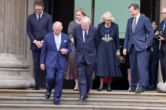 April 21, 2026, London, London, UK: London, UK. King Charles III and Queen Camilla depart the British Museum in London after viewing design recommendations, the final design and other elements of the national memorial to the late Queen Elizabeth II, marking the 100th anniversary of her birth. London UK  - ZUMAl94_ 20260421_zaf_l94_031 Copyright: xDinendraxHariax