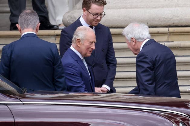 April 21, 2026, London, London, UK: London, UK. King Charles III departs the British Museum in London after viewing design recommendations, the final design and other elements of the national memorial to the late Queen Elizabeth II, marking the 100th anniversary of her birth. London UK  - ZUMAl94_ 20260421_zaf_l94_032 Copyright: xDinendraxHariax