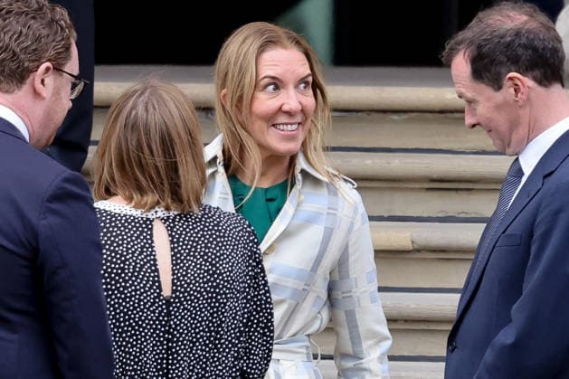 April 21, 2026, London, London, UK: London, UK. Dame Antonia Romeo (C), Cabinet Secretary and Head of the Civil Service departs the British Museum in London after viewing design recommendations, the final design and other elements of the national memorial to the late Queen Elizabeth II, marking the 100th anniversary of her birth. London UK  - ZUMAl94_ 20260421_zaf_l94_035 Copyright: xDinendraxHariax
