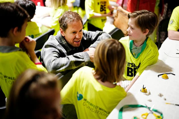 GÖTEBORG, SWEDEN 20260420 Formula 1 World Champion Sebastian Vettel visits Lilla Samskolan where students show their environmental work Sebastian Vettel is in Gothenburg to receive The Perfect World Foundation Award GÖTEBORG SWEDEN x9200x  Copyright: xBjörnxLarssonxRosvall TTx SEBASTIAN VETTEL _O1UZHAbLCE