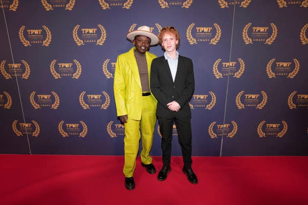 GÖTEBORG, SWEDEN 20260421 Tusse Toussaint Chiza and Mans Kennborn arrive at The Perfect World Foundation Award gala at the Stock Exchange in Gothenburg GÖTEBORG SWEDEN x9200x  Copyright: xBjörnxLarssonxRosvall TTx THE PERFECT WORLD FOUNDATION AWARD 2026 RQnC1KWvwp8