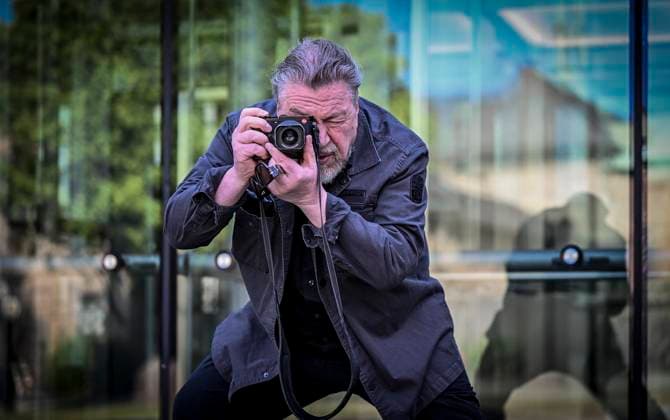 Conversation with Armin Rohde at the Lichtburg about his passion for photography and an exhibition at Zollverein about migrants organized by the Brost Fo Copyright: KerstinxKokoska doc85imxxjaog014dqqbzcm ,EDITORIAL USE ONLY Copyright: KerstinxKokoska