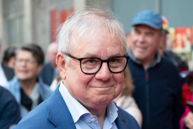 Actor Joachim KROL, portrait, portrait, portrait, single image, cropped single motif, red carpet, red carpet show, arrival, arrival, film premiere Vier von hier, 21 04 2026, in the Lichtburg in Essen,