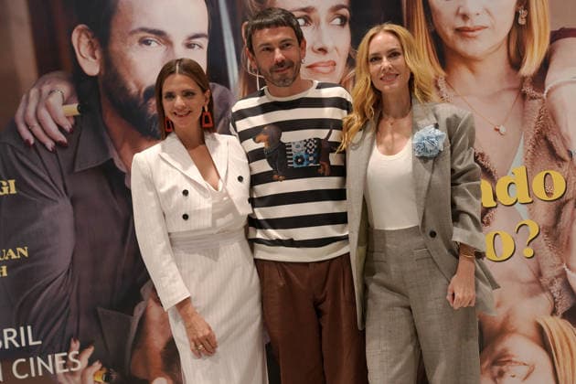 (R-L) Kira Miro, Yeyo Bayeyo and Macarena Gomez, at the Photocall of the film, ¿Como hemos llegado a esto? . April 21, 2026 in Madrid, Spain.( ALTERPHOTOS S.Villarroel) (20260421346)