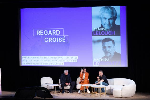 2nd World AI Film Festival - Conference - Cannes Claude Lelouch and Mathieu Kassovitz give a conference during the 2nd World AI Film Festival (WAIFF) at the Miramar theatre. France on April 21, 2026. Photo by Shootpix ABACAPRESS.COM Cannes France  Copyright: xShootpix ABACAx