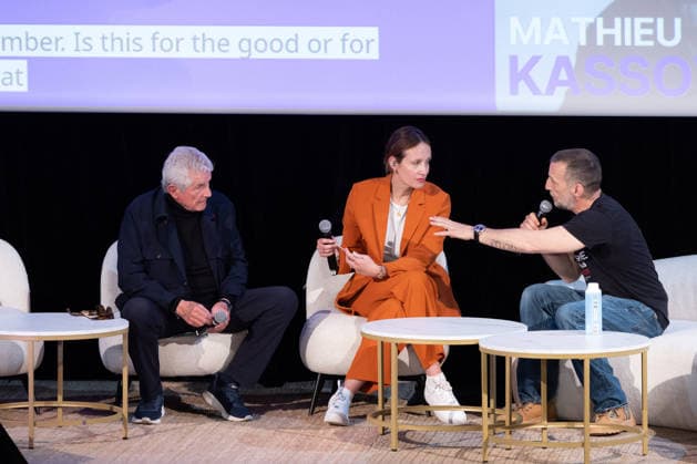 2nd World AI Film Festival - Conference - Cannes Claude Lelouch and Mathieu Kassovitz give a conference during the 2nd World AI Film Festival (WAIFF) at the Miramar theatre. France on April 21, 2026. Photo by Shootpix ABACAPRESS.COM Cannes France  Copyright: xShootpix ABACAx