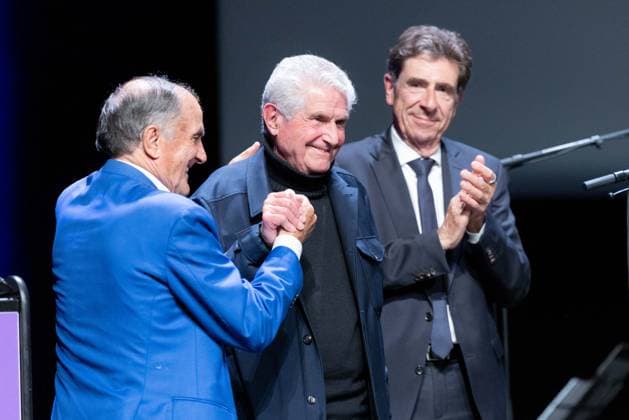 2nd World AI Film Festival Opening Ceremony - Cannes Marco Landi, Charles-Ange Ginesy, Claude Lelouch with his Honorary Prize, David Lisnard attend the 2nd World AI Film Festival (WAIFF) opening ceremony at the Palais des Festivals in Cannes. France on April 21, 2026. Photo by Shootpix ABACAPRESS.COM Cannes France  Copyright: xShootpix ABACAx