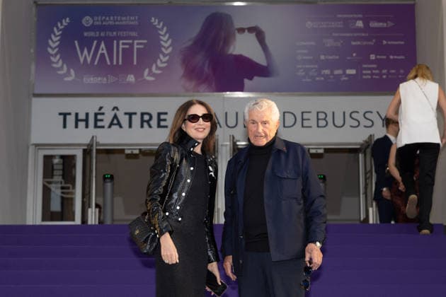 2nd World AI Film Festival Opening ceremony photocall - Cannes Elsa Zylberstein, Claude Lelouch attend the 2nd World AI Film Festival (WAIFF) opening ceremony photocall at the Palais des Festivals in Cannes, France on April 21, 2026. Photo by Shootpix ABACAPRESS.COM Cannes France  Copyright: xShootpix ABACAx