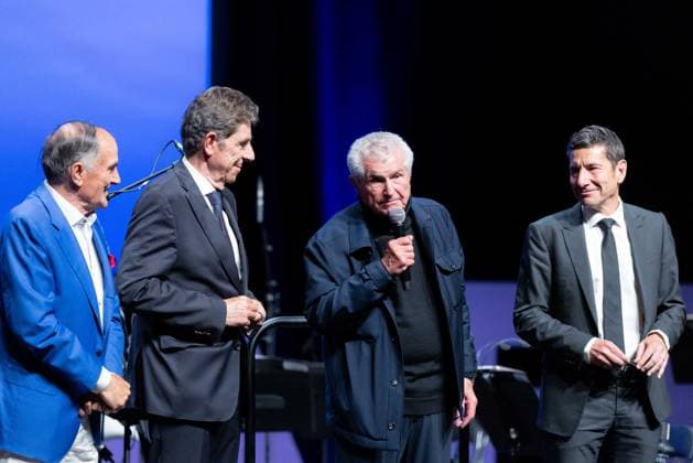 2nd World AI Film Festival Opening Ceremony - Cannes Marco Landi, Charles-Ange Ginesy, Claude Lelouch with his Honorary Prize, David Lisnard attend the 2nd World AI Film Festival (WAIFF) opening ceremony at the Palais des Festivals in Cannes. France on April 21, 2026. Photo by Shootpix ABACAPRESS.COM Cannes France  Copyright: xShootpix ABACAx
