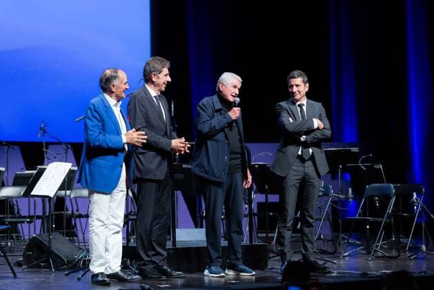 2nd World AI Film Festival Opening Ceremony - Cannes Marco Landi, Charles-Ange Ginesy, Claude Lelouch with his Honorary Prize, David Lisnard attend the 2nd World AI Film Festival (WAIFF) opening ceremony at the Palais des Festivals in Cannes. France on April 21, 2026. Photo by Shootpix ABACAPRESS.COM Cannes France  Copyright: xShootpix ABACAx