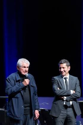 2nd World AI Film Festival Opening Ceremony - Cannes Claude Lelouch with his Honorary Prize, David Lisnard attend the 2nd World AI Film Festival (WAIFF) opening ceremony at the Palais des Festivals in Cannes. France on April 21, 2026. Photo by Shootpix ABACAPRESS.COM Cannes France  Copyright: xShootpix ABACAx