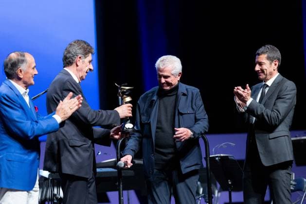 2nd World AI Film Festival Opening Ceremony - Cannes Marco Landi, Charles-Ange Ginesy, Claude Lelouch with his Honorary Prize, David Lisnard attend the 2nd World AI Film Festival (WAIFF) opening ceremony at the Palais des Festivals in Cannes. France on April 21, 2026. Photo by Shootpix ABACAPRESS.COM Cannes France  Copyright: xShootpix ABACAx