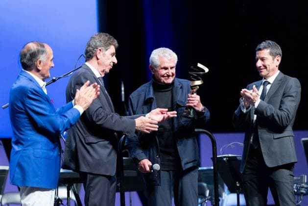 2nd World AI Film Festival Opening Ceremony - Cannes Marco Landi, Charles-Ange Ginesy, Claude Lelouch with his Honorary Prize, David Lisnard attend the 2nd World AI Film Festival (WAIFF) opening ceremony at the Palais des Festivals in Cannes. France on April 21, 2026. Photo by Shootpix ABACAPRESS.COM Cannes France  Copyright: xShootpix ABACAx