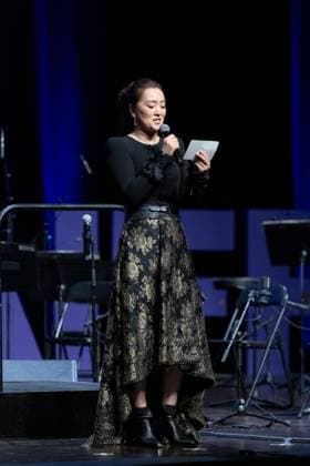 2nd World AI Film Festival Opening Ceremony - Cannes Gong Li, President of the WAIFF 2026, opens the 2nd World AI Film Festival (WAIFF) during the opening ceremony at the Palais des Festivals in Cannes. France on April 21, 2026. Photo by Shootpix ABACAPRESS.COM Cannes France  Copyright: xShootpix ABACAx