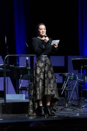2nd World AI Film Festival Opening Ceremony - Cannes Gong Li, President of the WAIFF 2026, opens the 2nd World AI Film Festival (WAIFF) during the opening ceremony at the Palais des Festivals in Cannes. France on April 21, 2026. Photo by Shootpix ABACAPRESS.COM Cannes France  Copyright: xShootpix ABACAx