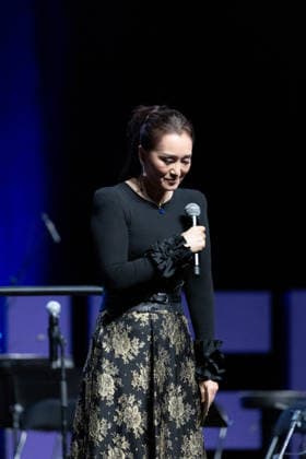 2nd World AI Film Festival Opening Ceremony - Cannes Gong Li, President of the WAIFF 2026, opens the 2nd World AI Film Festival (WAIFF) during the opening ceremony at the Palais des Festivals in Cannes. France on April 21, 2026. Photo by Shootpix ABACAPRESS.COM Cannes France  Copyright: xShootpix ABACAx