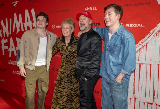 April 21, 2026, New York, New York, USA: LOUIS ASHBOURNE SERKIS, LORRAINE ASHBOURNE, ANDY SERKIS and SONNY ASHBOURNE SERKIS attend the Animal Farm Premiere at Regal Theater in New York. 21 April 2026 New York USA  - ZUMAa265 20260421_zep_a265_054 Copyright: xEricxAcquayex