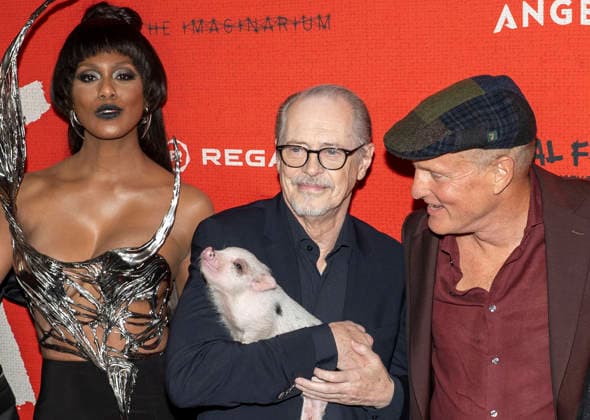 April 21, 2026, New York, New York, USA: LAVERNE COX, STEVE BUSCEMI and WOODY HARRELSON attend the Animal Farm Premiere at Regal Theater in New York. 21 April 2026 New York USA  - ZUMAa265 20260421_zep_a265_076 Copyright: xEricxAcquayex