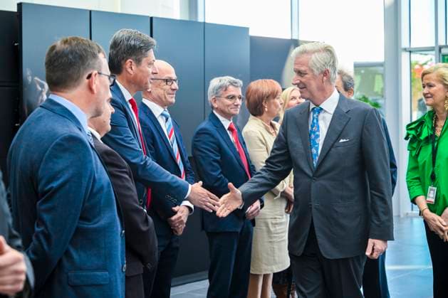Interregional Royal Visit to WalloniaFlanders 2026 KORTRIJK, BELGIUM - APRIL 22: King Philippe of Belgium pictured visiting Barco during the first Interregional Royal Visit to WalloniaFlanders on April 22, 2026 in Kortrijk, Belgium, 22 04 2026 Kortrijk Belgium  Copyright: xPhilipxReynaersx