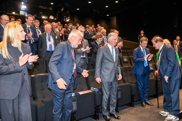 Interregional Royal Visit to WalloniaFlanders 2026 KORTRIJK, BELGIUM - APRIL 22: King Philippe of Belgium pictured visiting Barco during the first Interregional Royal Visit to WalloniaFlanders on April 22, 2026 in Kortrijk, Belgium, 22 04 2026 Kortrijk Belgium  Copyright: xPhilipxReynaersx