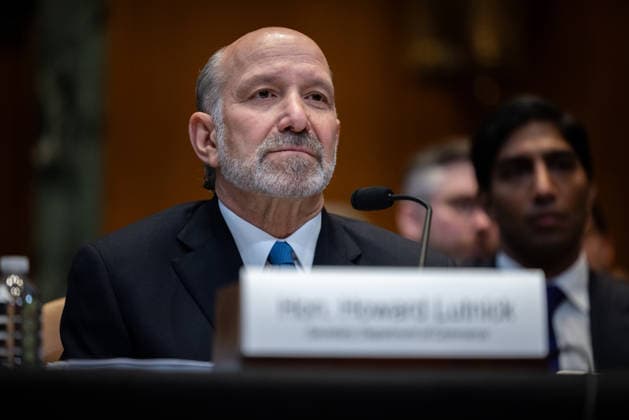 Senate Lutnick Commerce Budget Hearing WASHINGTON, DC - APRIL 22: Secretary of Commerce Howard Lutnick testifies during a during a Senate Appropriations Subcommittee on Commerce, Justice, Science, and Related Agencies hearing on the Commerce Department’s 2027 budget request in Washington, DC on April 22, 2026. Nathan Posner Anadolu Washington DC United States. Editorial use only. Please get in touch for any other usage.  Copyright: x2026xAnadoluxNathanxPosnerx