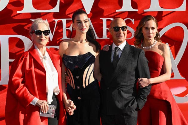 Celebrities attend the European Premiere of ˜The Devil Wears Prada 2™ at Leicester Square in London, England Featuring: Meryl Streep, Anne Hathaway, Stanley Tucci, Emily Blunt Where: London, United Kingdom When: 22 Apr 2026 Credit: Cover Images EDITORIAL USE ONLY. NOT FOR USE BY NEWSPAPERS BASED IN THE UK. Copyright: xx coverimg55636547