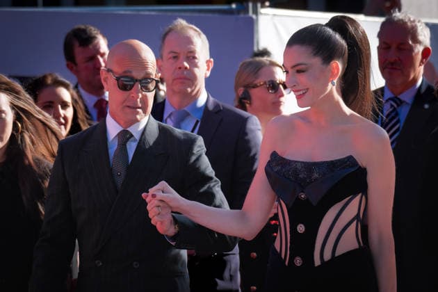 The Devil Wears Prada 2 European Premiere on Wednesday 22 April 2026 Anne Hathaway and Stanley Tucci seen at the The Devil Wears Prada 2 European Premiere on Wednesday 22 April 2026 at Cineworld Leicester Square and VUE West End, London. ., Credit:Julie Edwards Avalon  Copyright: xJuliexEdwardsx xAvalonx 1093623424