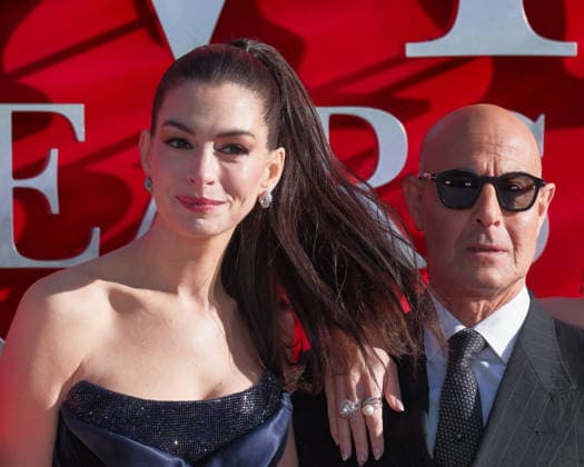 The Devil Wears Prada 2 European Premiere on Wednesday 22 April 2026 Anne Hathaway and Stanley Tucci seen at the The Devil Wears Prada 2 European Premiere on Wednesday 22 April 2026 at Cineworld Leicester Square and VUE West End, London. ., Credit:Julie Edwards Avalon  Copyright: xJuliexEdwardsx xAvalonx 1093623442