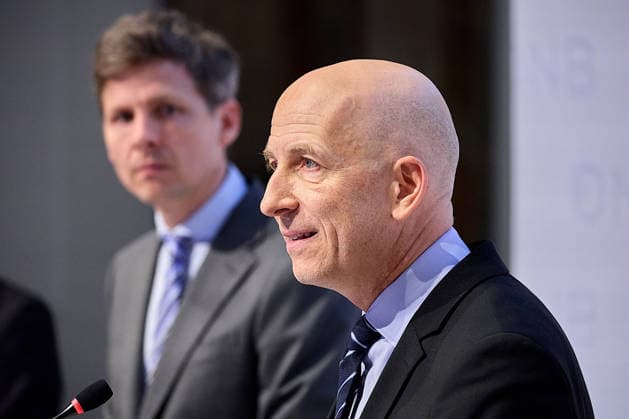Vienna 22 04 2026 PK Austrian National Bank Today, the presentation of the Financial Stability Report 51 took place at the Austrian National Bank PHOTO by L n R Thomas Steiner Director Financial Market Stability Banking Supervision Equity Inv