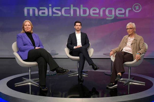 Bärbel Bas, Vassili Golod und Ursula Wagner in der ARD-Talkshow maischberger im Studio Berlin Adlershof. Berlin, 22.04.2026 *** Bärbel Bas, Vassili Golod and Ursula Wagner on the ARD talk show maischberger in Studio Berlin Adlershof Berlin, 22 04 2026 Foto:xM.xBehrensx xFuturexImagex maischberger2204_6436