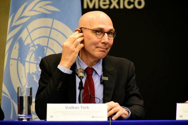 UN High Commissioner for Human Rights Volker Türk Visits Mexico UN High Commissioner for Human Rights Volker Turk speaks during press conference as part of his working visit to Mexico at the Spain-Mexico Cultural center. on April 22, 2026, in Mexico City, Mexico. (Photo by Luis Barron Eyepix Group) Copyright: xLuisxBarronx xEyepixxGroupx LB_22042026_181353