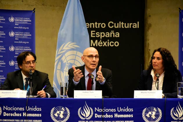 UN High Commissioner for Human Rights Volker Turk speaks during press conference as part of his working visit to Mexico at the Spain-Mexico Cultural center. on April 22, 2026, in Mexico City, Mexico. Mexico City Mexico - ZUMAe321 20260422_zia_e321_063 Copyright: xLuisxBarronx