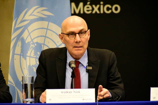UN High Commissioner for Human Rights Volker Turk speaks during press conference as part of his working visit to Mexico at the Spain-Mexico Cultural center. on April 22, 2026, in Mexico City, Mexico. Mexico City Mexico - ZUMAe321 20260422_zia_e321_068 Copyright: xLuisxBarronx