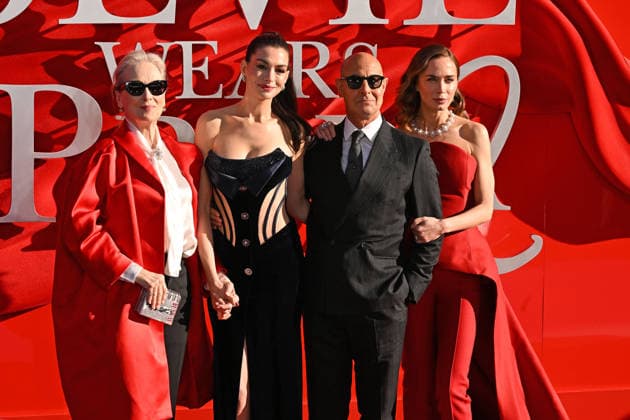 The Devil Wears Prada 2 European Premiere LONDON, ENGLAND - APRIL 22: Meryl Streep, Anne Hathaway, Stanley Tucci and Emily Blunt attending The Devil Wears Prada 2 European Premiere at Cineworld in Leicester Square on April 22, 2026 in London, England. CAP MAR MAR Great Britain Copyright: xMartinxHarris CapitalxPicturesx
