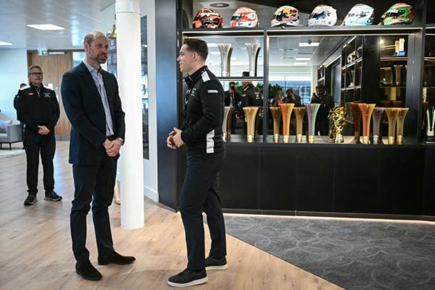 Prince William visits Jaguar TCS Racing The Prince of Wales visits the headquarters of British Formula E team, Jaguar TCS Racing, in Kidlington, Oxfordshire, UK, on the 23rd April 2026. Picture by Justin Tallis WPA-Pool Kidlington Jaguar TCS Racing Oxfordshire United Kingdom  WHA-0816