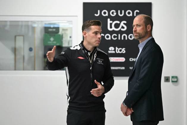 Prince William visits Jaguar TCS Racing The Prince of Wales visits the headquarters of British Formula E team, Jaguar TCS Racing, in Kidlington, Oxfordshire, UK, on the 23rd April 2026. Picture by Justin Tallis WPA-Pool Kidlington Jaguar TCS Racing Oxfordshire United Kingdom  WHA-0816