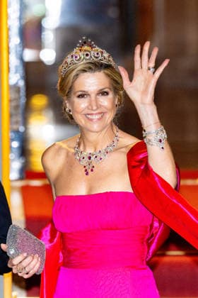 Royal Couple Offers Corps Diplomatic Dinner, Amsterdam - 23 Apr 2026 Queen Maxima at the Corps Diplomatique for a gala dinner at the Royal Palace Amsterdam. Amsterdam The Netherlands  Copyright: xMischaxSchoemakerx