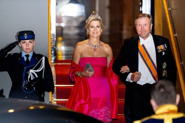 Royal Couple Offers Corps Diplomatic Dinner, Amsterdam - 23 Apr 2026 King Willem-Alexander and Queen Maxima at the Corps Diplomatique for a gala dinner at the Royal Palace Amsterdam. Amsterdam The Netherlands  Copyright: xMischaxSchoemakerx