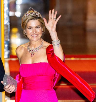 Royal Couple Offers Corps Diplomatic Dinner, Amsterdam - 23 Apr 2026 Queen Maxima at the Corps Diplomatique for a gala dinner at the Royal Palace Amsterdam. Amsterdam The Netherlands  Copyright: xMischaxSchoemakerx