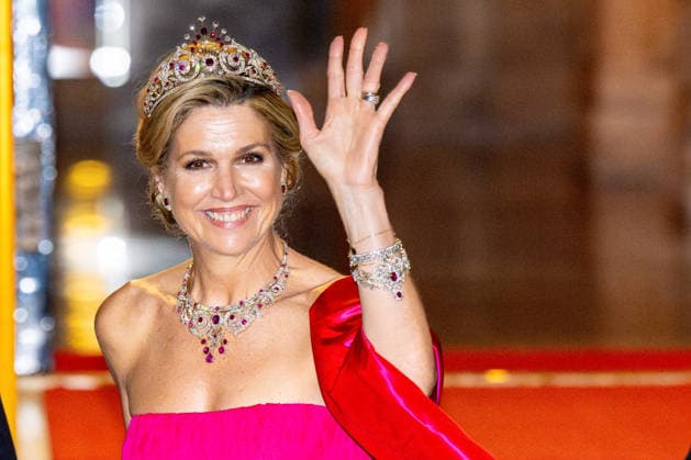 Royal Couple Offers Corps Diplomatic Dinner, Amsterdam - 23 Apr 2026 Queen Maxima at the Corps Diplomatique for a gala dinner at the Royal Palace Amsterdam. Amsterdam The Netherlands  Copyright: xMischaxSchoemakerx